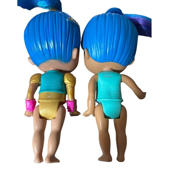 Lot of 2 Nickelodeon Shimmer‎ & Shine 6" Shine Genie Doll 2015 Mattel No Clothes - Picture 2 of 4